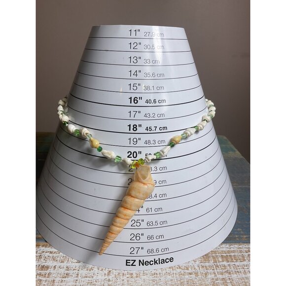 Shell & Beaded Necklace With Conch Pendant & Lobster Clasp - Picture 2 of 4